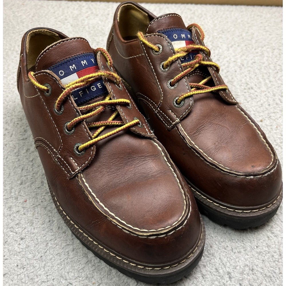 Tommy Hilfiger Lug Sole Moc Toe Leather Oxfords 90s Y2K‎ Chunky Shoes Men's 10M